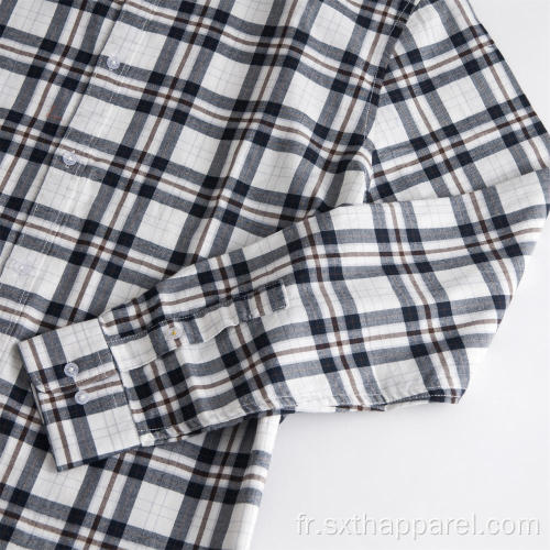 Chemise formelle à carreaux en coton à carreaux pour hommes